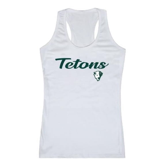 Williston State College Tetons Script Tank Top, White - Extra Large