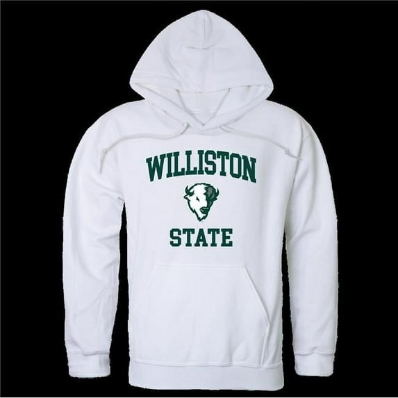 Williston State College Tetons Seal Hoodie, White - Medium