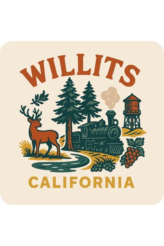Willits California Keepsakes Souvenir Vinyl Sticker – Destination Travel Keepsake Collectible (3-Inches Wide)