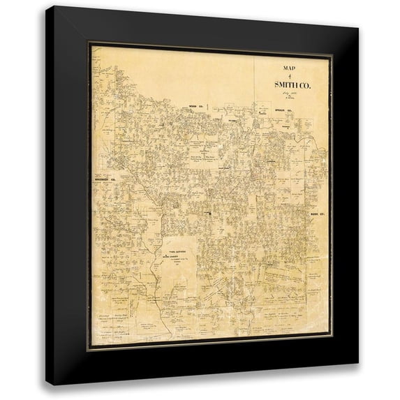 Willke 15x17 Black Modern Framed Museum Art Print Titled - Smith Texas Landowner - Willke 1855