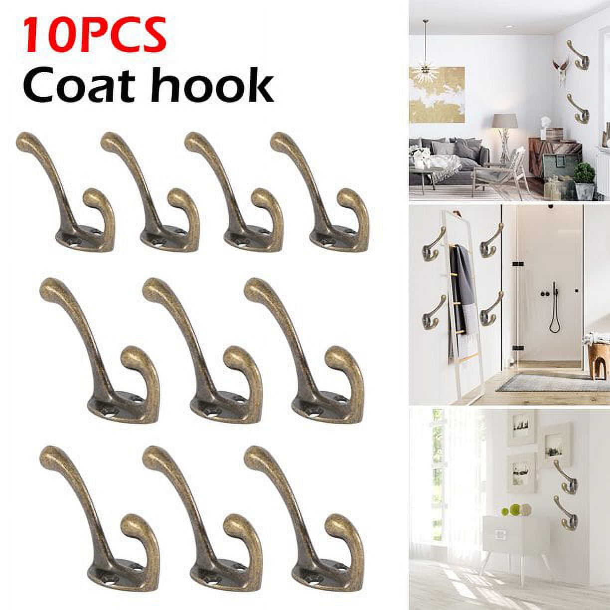 20pcs Hanging Metal Single Hook Clothes Hat Coat Robe Wall Door Hangers  Hooks US