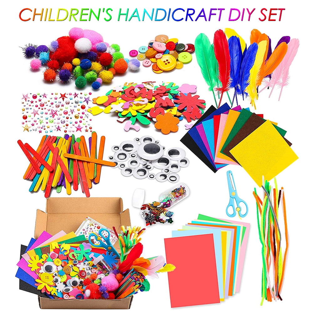 Kids Art Kit and Craft Supplies, 1000+ Pieces Foam, Pompoms, Feathers,  Cardstock, PACK - Kroger