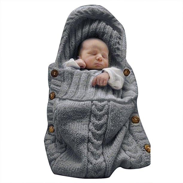 Willkey Newborn Baby Wrap Swaddle Blanket Knit Sleeping Bag Receiving