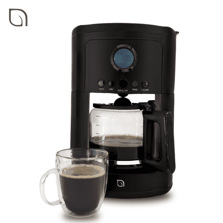 Willow Kitchen 12-Cup Drip Coffee Maker, Digital Programmable Coffee Machine, Black