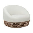 thumbnail image 1 of Jennifer Taylor Home Willow 35.5" Upholstered Woven Patio Deep Seating Armchair, Golden Brown Wicker Frame, Wheat Beige, 1 of 8