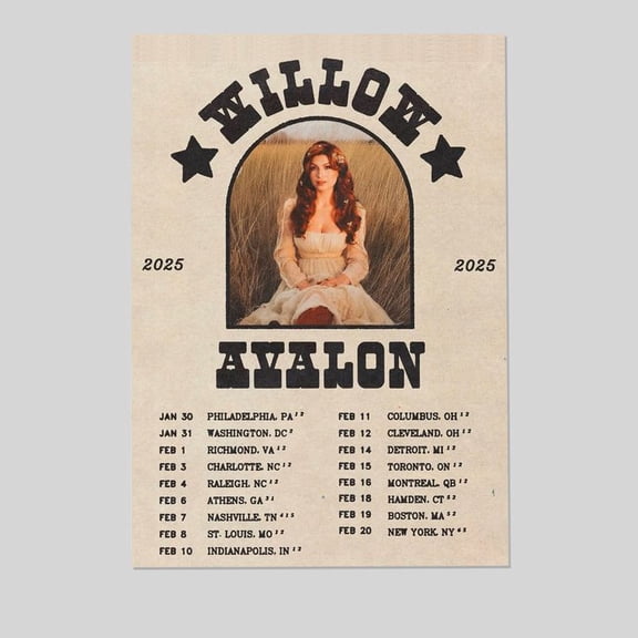 Willow Avalon Avalon Tour 2025 Size 24''x36'' -Gategoo