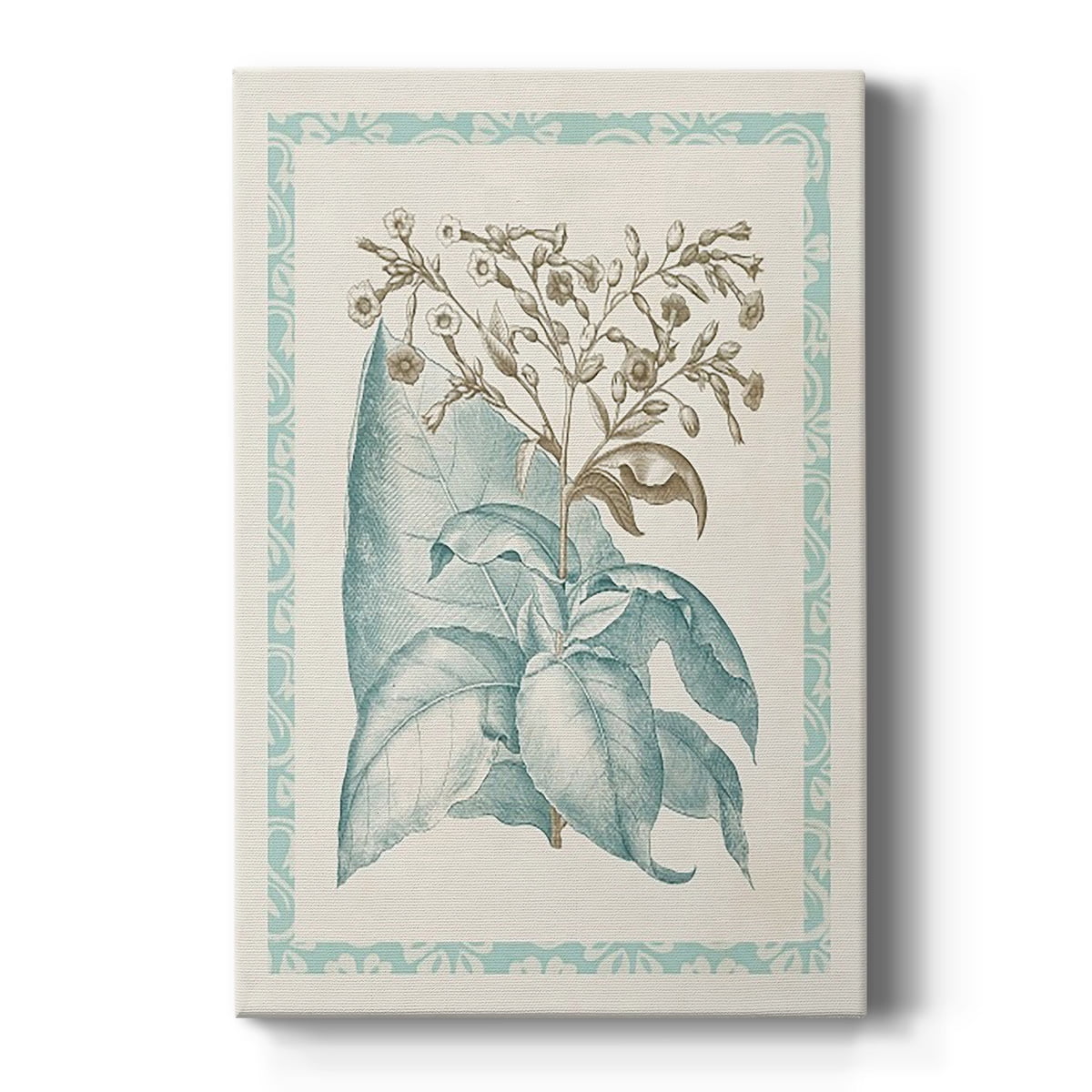 Botanical Blue and Beige Floral Canvas Art