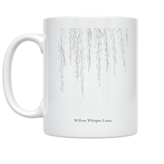 Willow Branch Line Art - Nature Lover - 11 oz Ceramic Coffee Mug