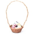 thumbnail image 1 of Willow Brown Round Shaped Basket with High Handle, 1 of 6