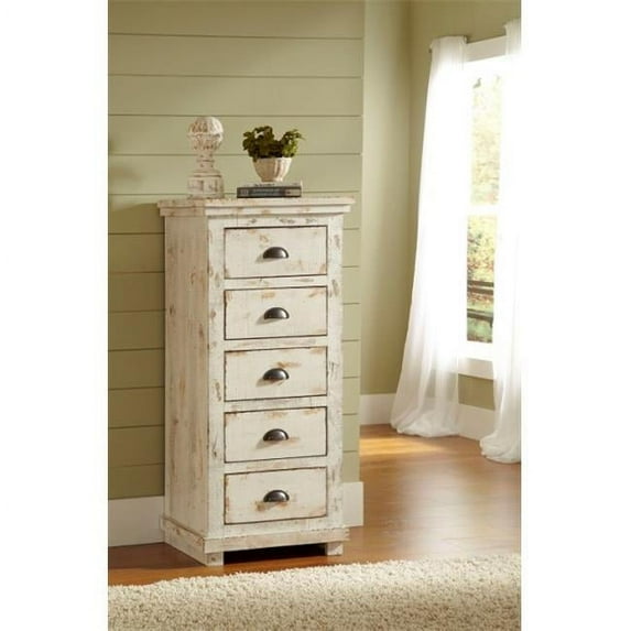 Willow Casual Style Lingerie Chest Dresser, Distressed White
