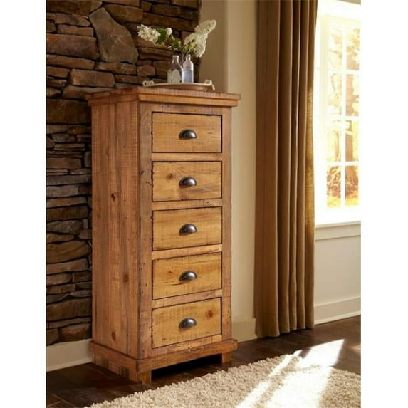 Willow Casual Style Lingerie Chest Dresser, Distressed Pine