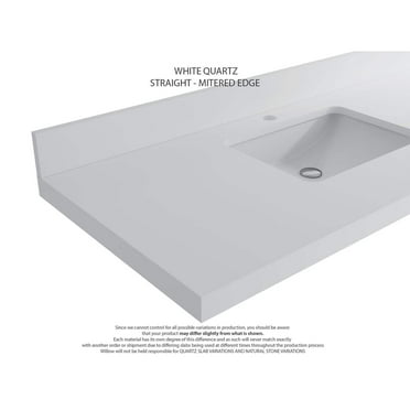Willow Collections  60 in. W x 22 in. D Parker Double Sink Bathroom Vanity with Countertop Elephant Skin Gray 2" White Quartz