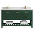 thumbnail image 1 of Willow Collections  60 in. W x 22 in. D Parker Double Sink Bathroom Vanity with Countertop Lafayette Green 2" Calacatta Laza, 1 of 5