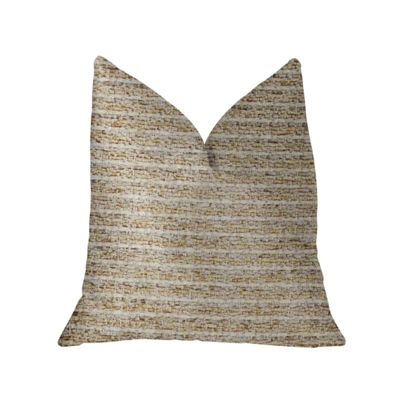 Plutus 24" x 24" Willow Creek Luxury Throw Pillow in Beige and Ivory