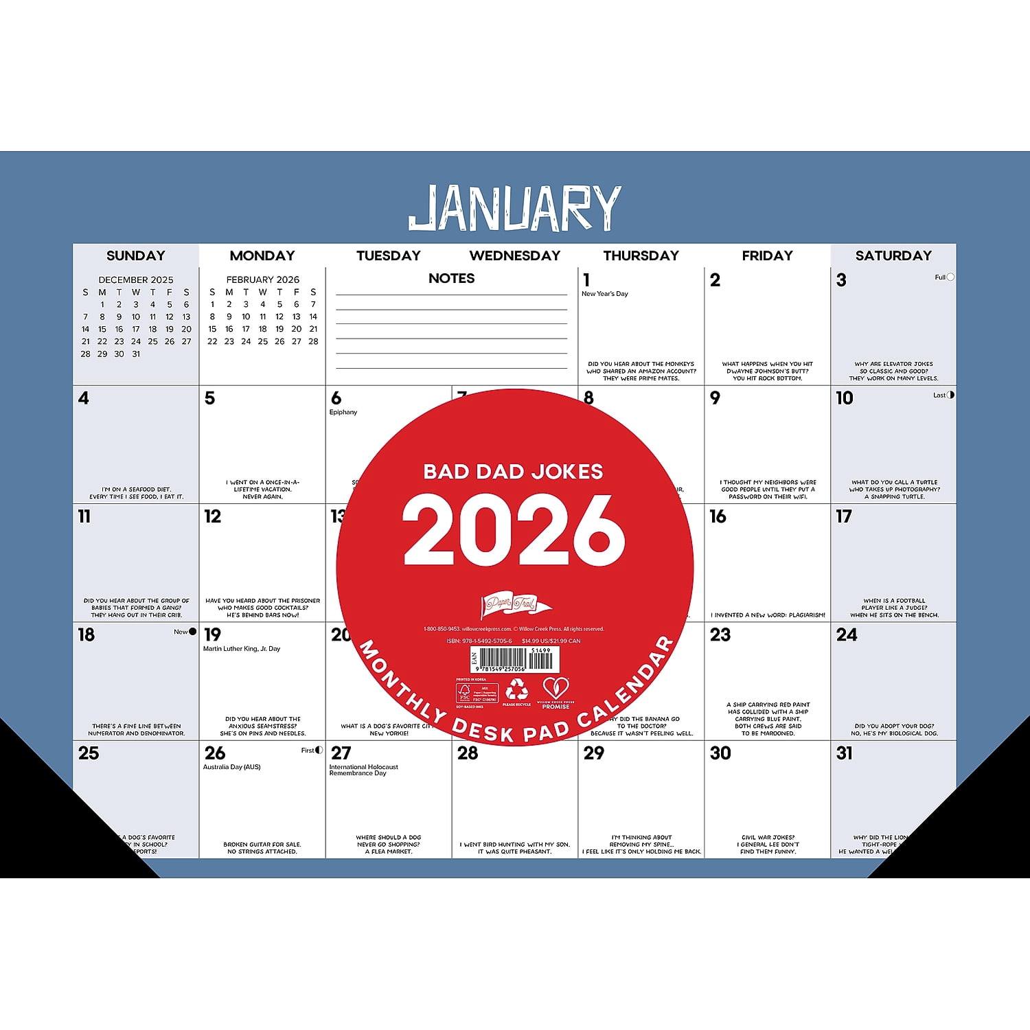 Funny Desk Calendar 2026 Laugh-Out-Loud Jokes 2026 Box Calendar ...