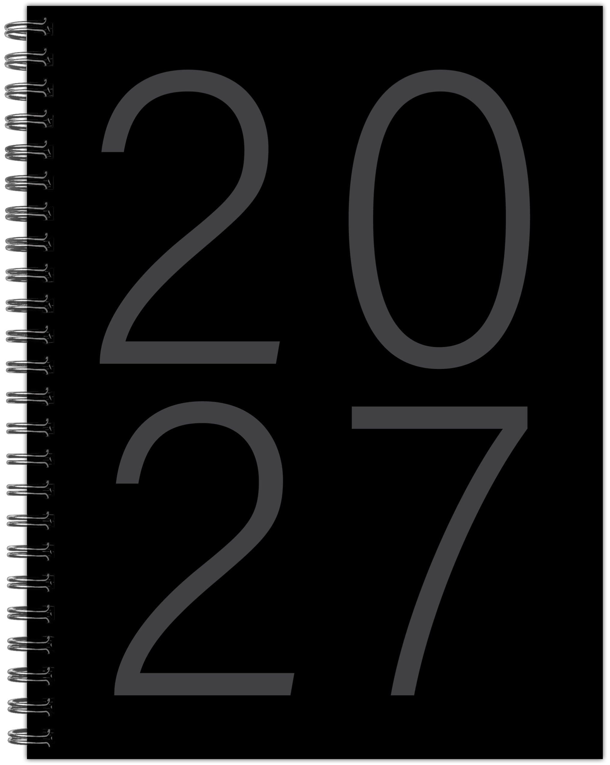 Willow Creek Press Black 2027 6.5" x 8.5" Weekly Monthly Softcover Planner (66096)