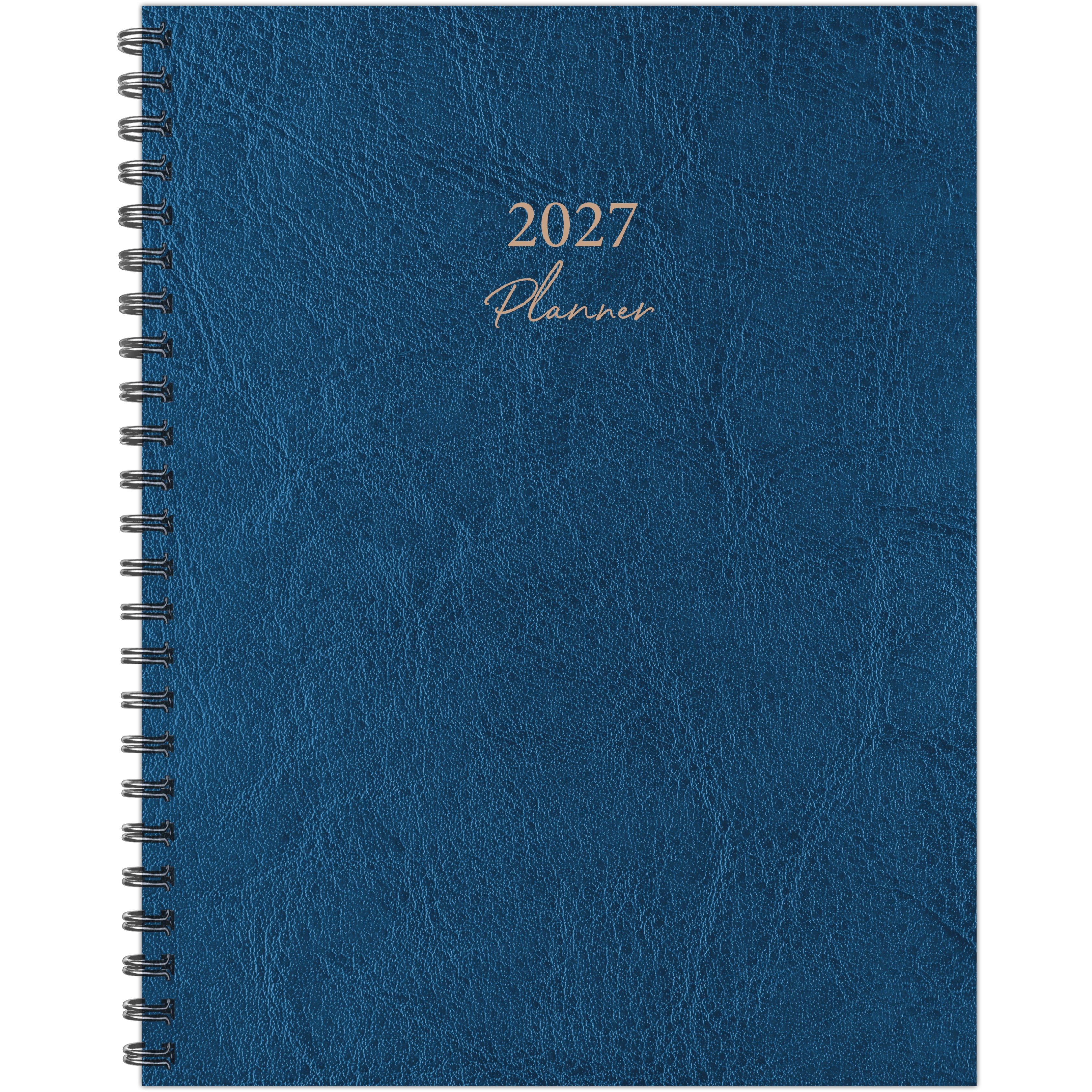 Willow Creek Press Blue Leathered 2027 8.5" x 11" Weekly Monthly Softcover Planner (66843)