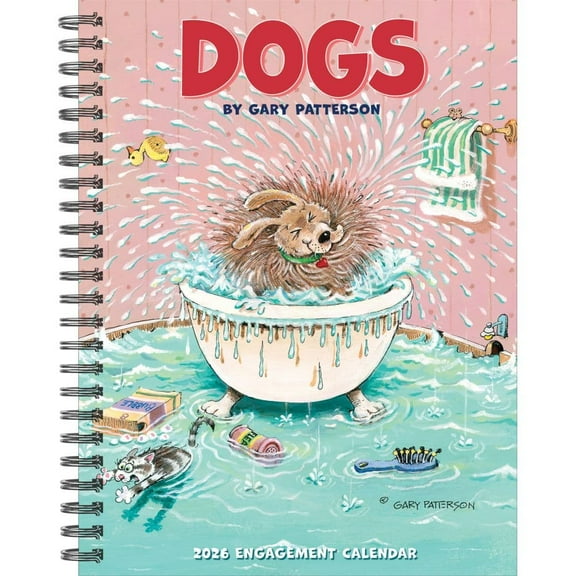 Willow Creek Press, Dogs by Gary Patterson 2026 Engagement Planner, 7'' X 8.66'', Weekly Calendar with Spiral Binding