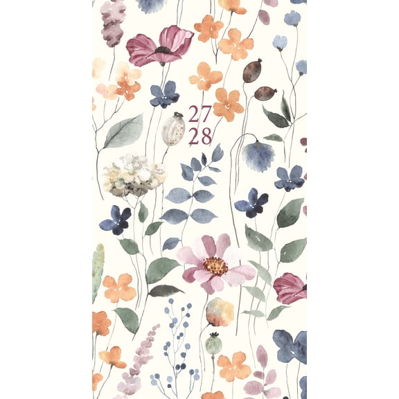 Willow Creek Press Feminine Floral 2-Year 2027-28 3.5" x 6.5" Monthly Pocket Planner (66959)