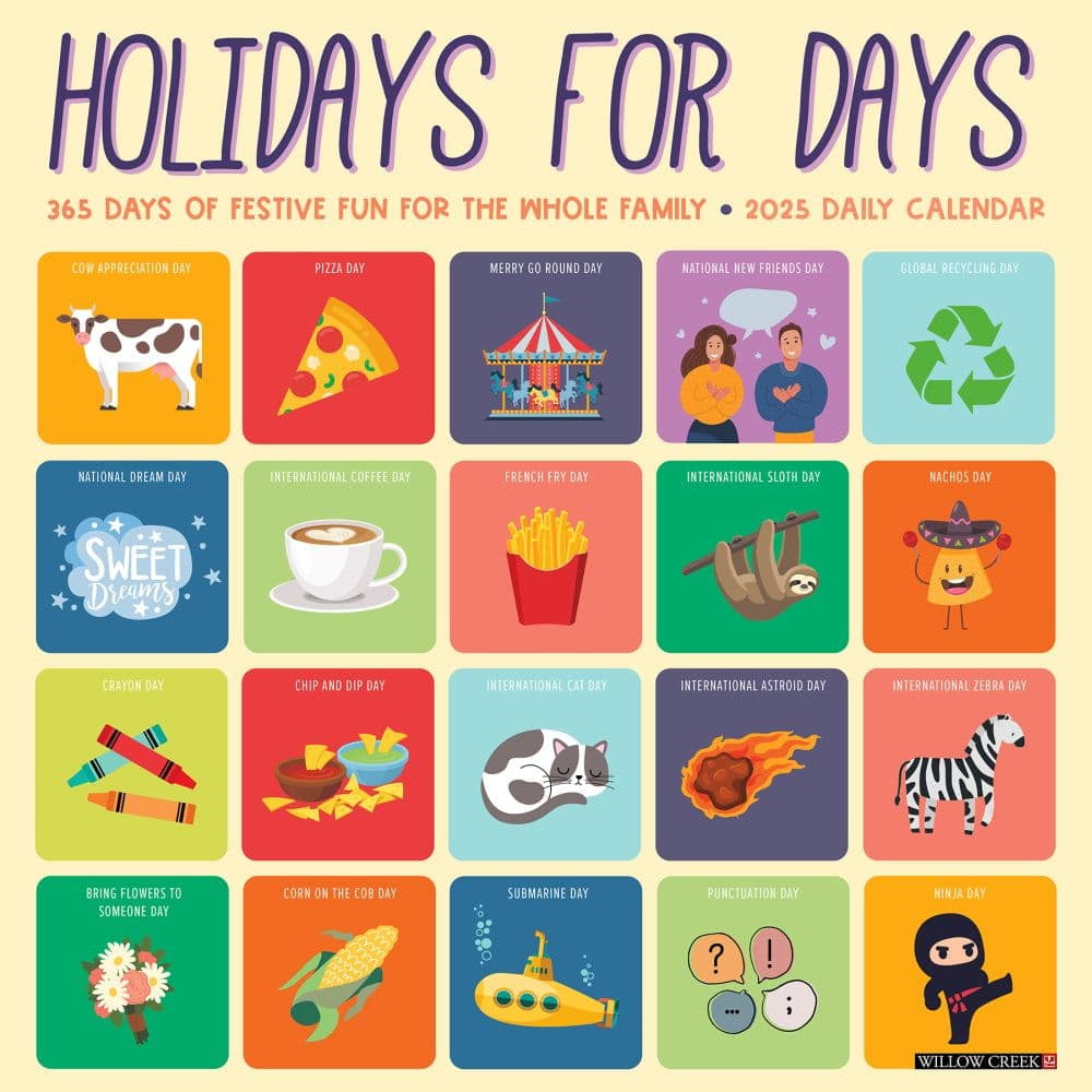 Willow Creek Press, Holidays for Days 2025 Wall Calendar