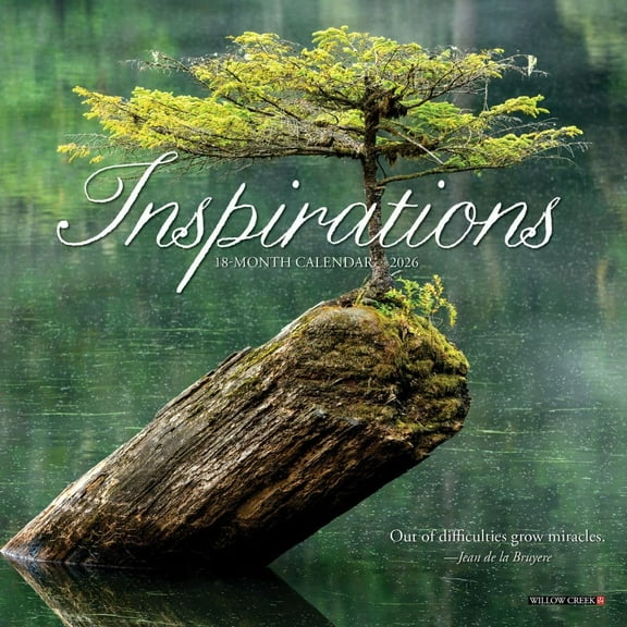 Willow Creek Press, Inspirations 2026 Mini Wall Calendar, 7'' X 7'', 18-Month Calendar with Stapled Binding
