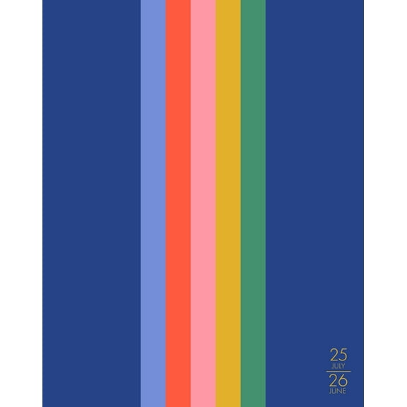 Preppy Stripe Academic July 2025 - June 2026 7.5 X 9.5 Booklet Monthly Planner, (Hardcover)