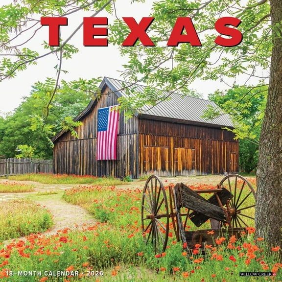 Willow Creek Press, Texas Travel and Events 2026 Wall Calendar, 12'' X 12'', 18-Month Calendar with Stapled Binding