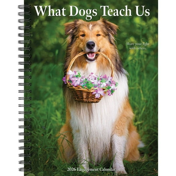 Willow Creek Press, What Dogs Teach Us 2026 Engagement Planner, 7'' X 8.66'', Weekly Calendar with Spiral Binding