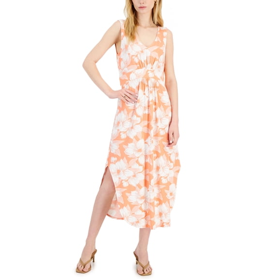 Willow Drive Floral Print Sleeveless Maxi Dress Oversized Magnolia S