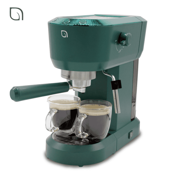 Willow Kitchen Espresso Machine with Milk Frother Steam Wand, 20 BAR Expresso Coffee Maker for Home, 1150W, Green