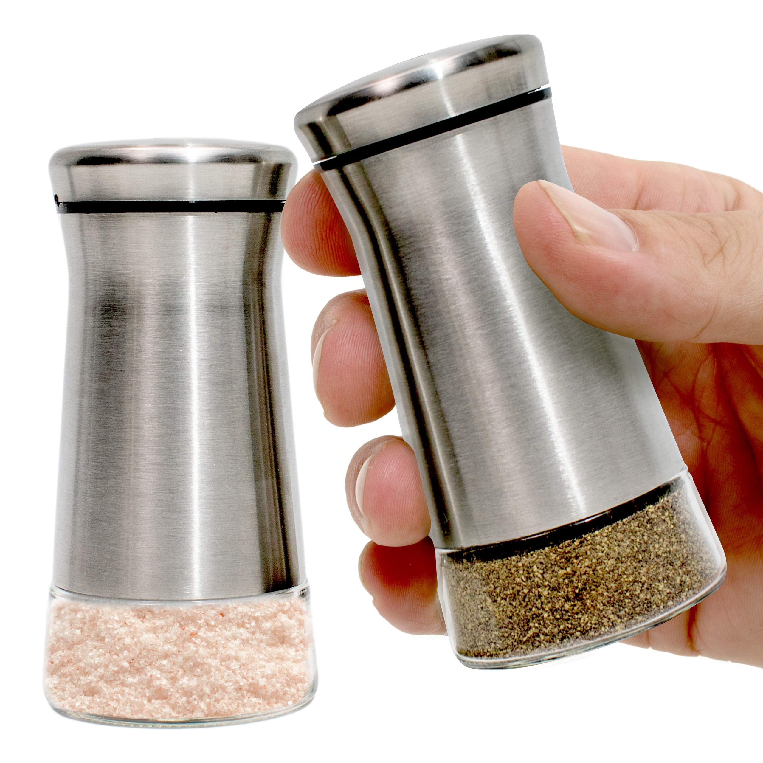 Willow & Everett Premium Salt and Pepper Shakers with Adjustable Pour Holes