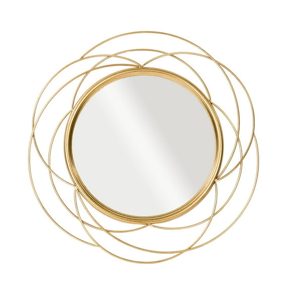 Willow Glam Round Metal Modern Wall Mirror - Gold - 26.5"H x 26.5"W