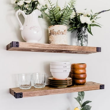 Willow & Grace Designs Floating Shelves - Walnut (24" Set of 2)
