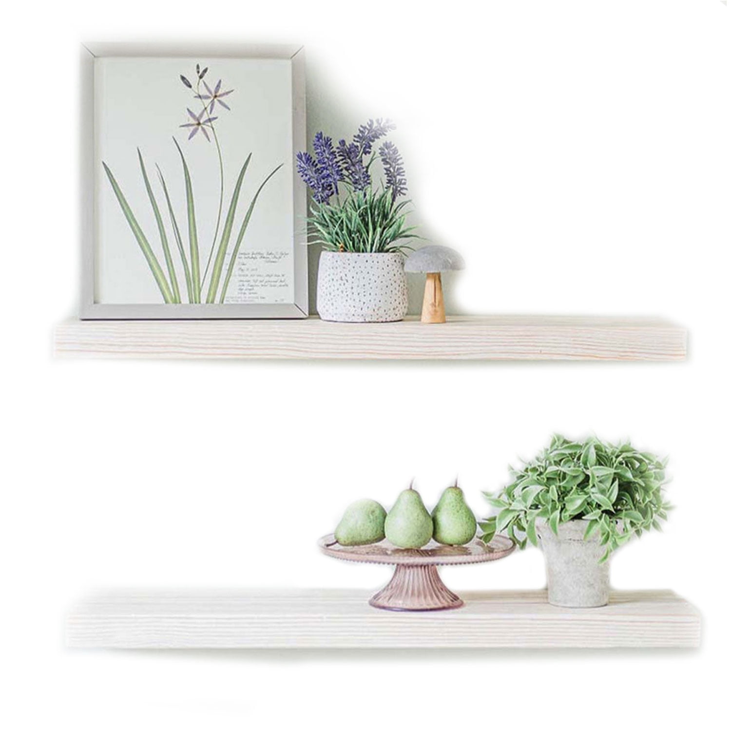 White washed wood on sale shelves
