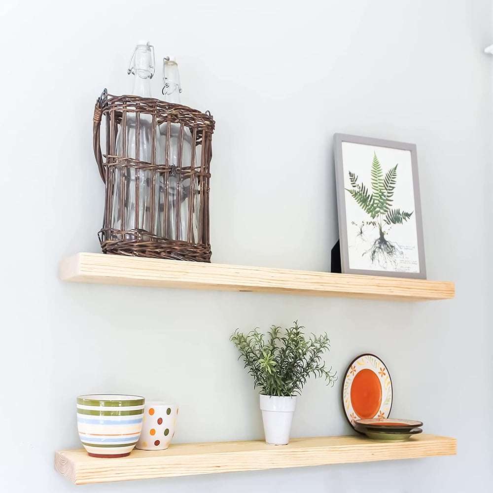 Willow & Grace Floating Shelves for Wall, Wood Shelf, Long Floating Shelf  for Wall, Floating Wood Shelves for Wall, Wooden Shelf 24-inch - Dark Walnut