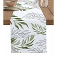 thumbnail image 1 of Willow Leaf Lines Sage Green Table Runner Cotton Linen Wedding Decor Tablecloth Festival Kitchen Decor Table Runner, 1 of 4