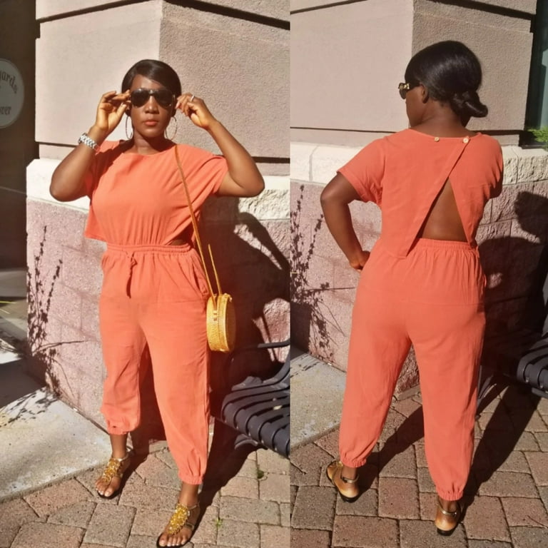 Back Open Split Casual Jumpsuits Back Open Split Casual Jumpsuits