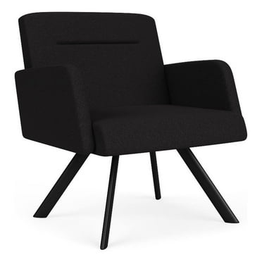 Willow Lounge Lobby Reception Waiting Bariatric Chair / Black Steel / Black