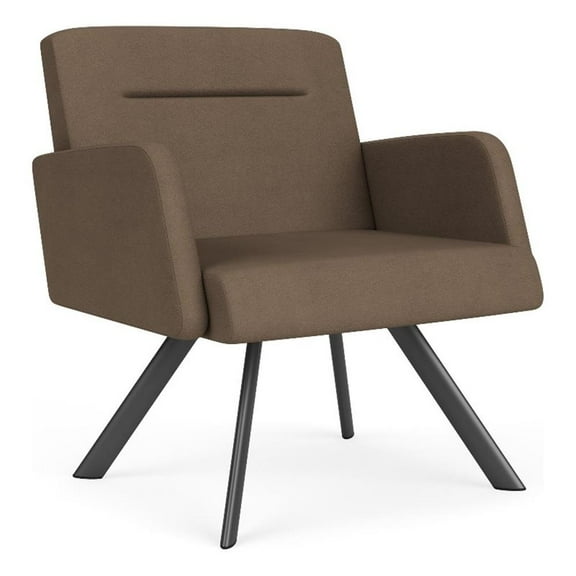 Willow Lounge Lobby Reception Waiting Bariatric Chair / Charcoal Steel / Brown