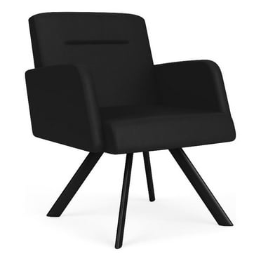 Willow Lounge Lobby Reception Waiting Guest Chair / Black Steel / Black