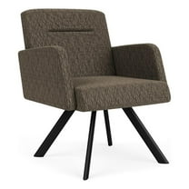 Willow Lounge Lobby Reception Waiting Guest Chair / Black Steel / Brown