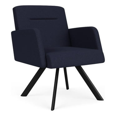 Willow Lounge Lobby Reception Waiting Guest Chair / Black Steel / Navy Blue