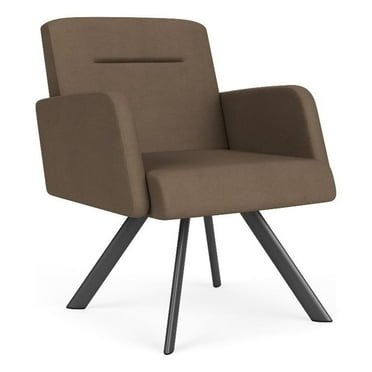 Willow Lounge Lobby Reception Waiting Guest Chair / Charcoal Steel / Brown