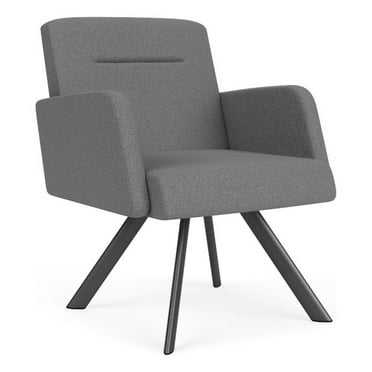 Willow Lounge Lobby Reception Waiting Guest Chair / Charcoal Steel / Light Gray