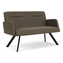 Willow Lounge Lobby Reception Waiting Room Loveseat / Black Steel / Brown