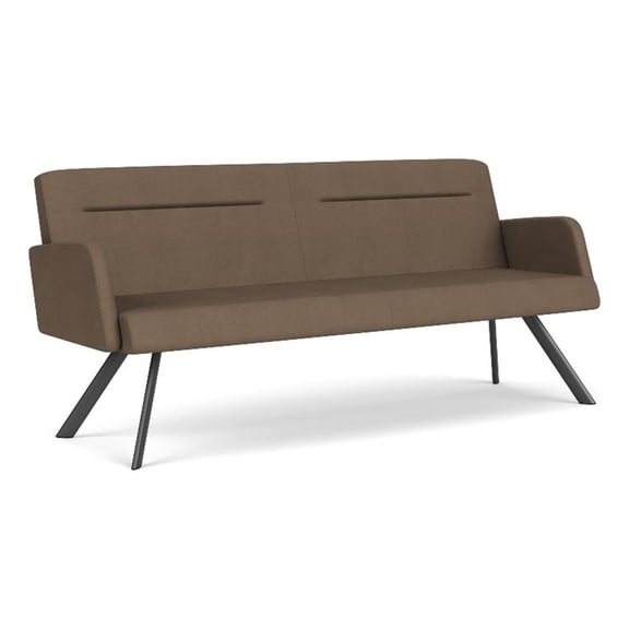 Willow Lounge Lobby Reception Waiting Room Sofa / Charcoal Steel / Brown