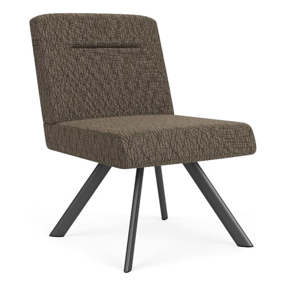 Willow Lounge Reception Armless Swivel Guest Chair / Charcoal Steel / Brown
