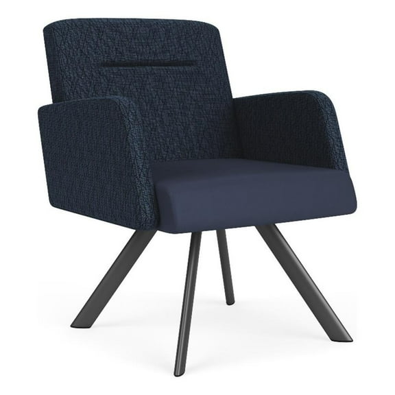 Willow Lounge Reception Waiting Guest Chair / Charcoal Steel / Blue / Dark Blue