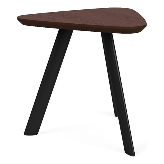 Willow Lounge Reception Waiting Room End Table HPL Top / Black Steel / Walnut