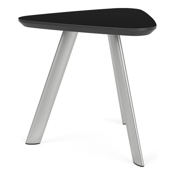 Willow Lounge Reception Waiting Room End Table HPL Top / Silver Steel / Black